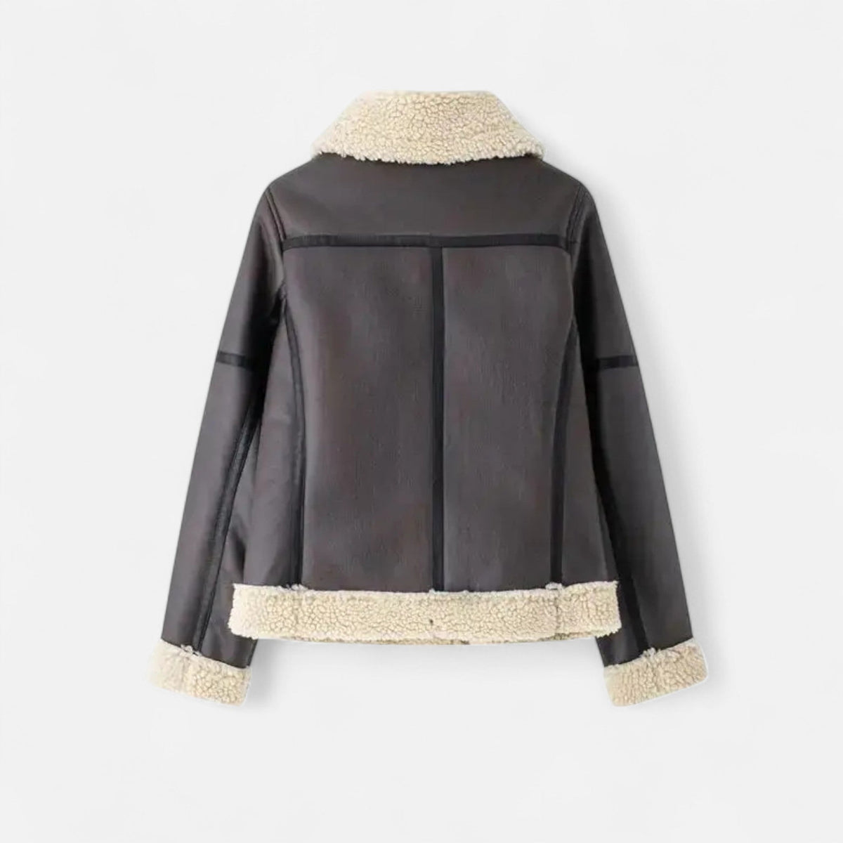 Women's Jacket Fitted Belted Feminine Cut Hip Length with Fur Lining