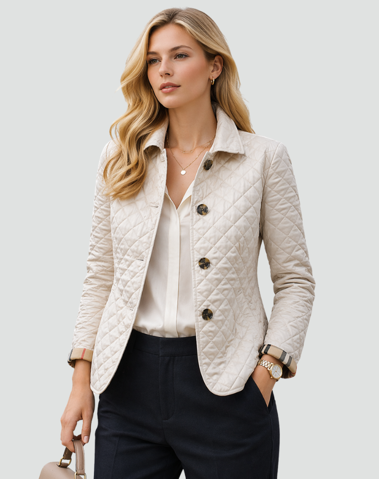 Women's Jacket | Quilted Design & Button Front