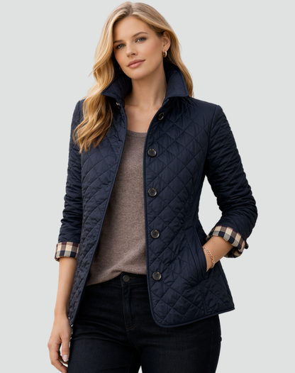 Women's Jacket | Quilted Design & Button Front
