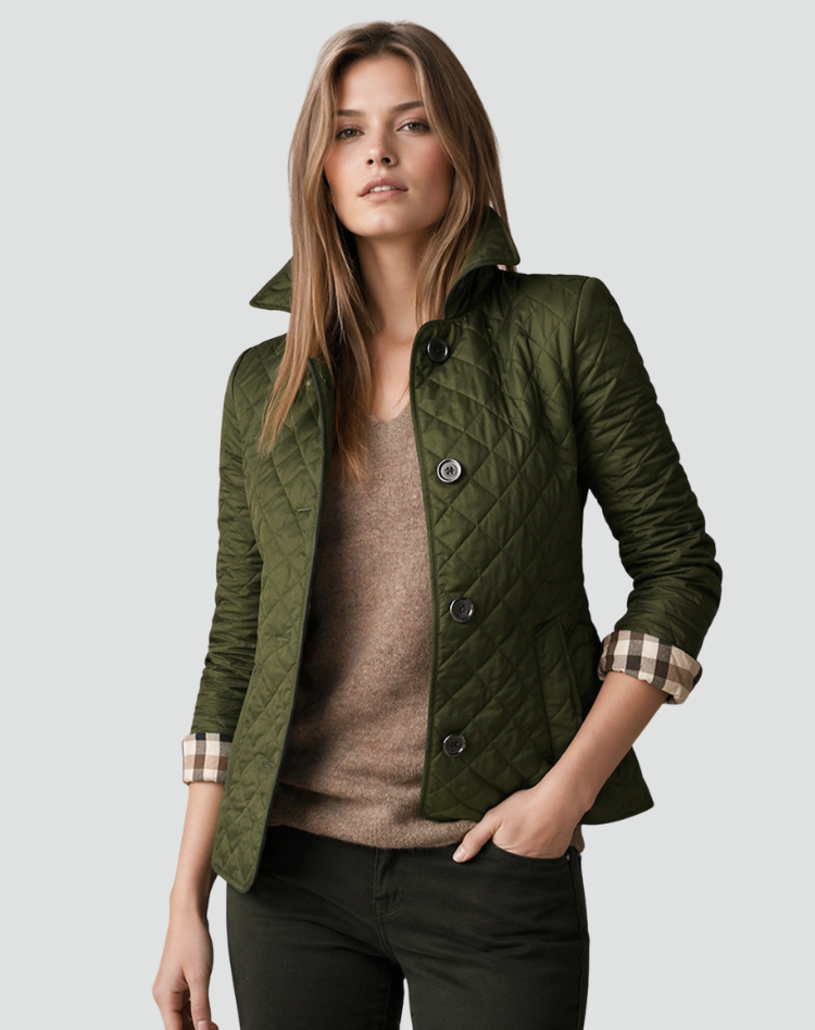 Women's Jacket | Quilted Design & Button Front
