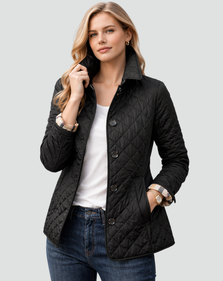 Women's Jacket | Quilted Design & Button Front