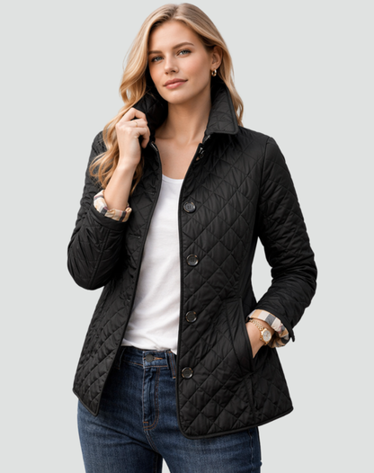 Women's Jacket | Quilted Design & Button Front