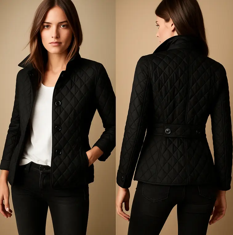 Women's Jacket | Quilted & Stand-Up Collar