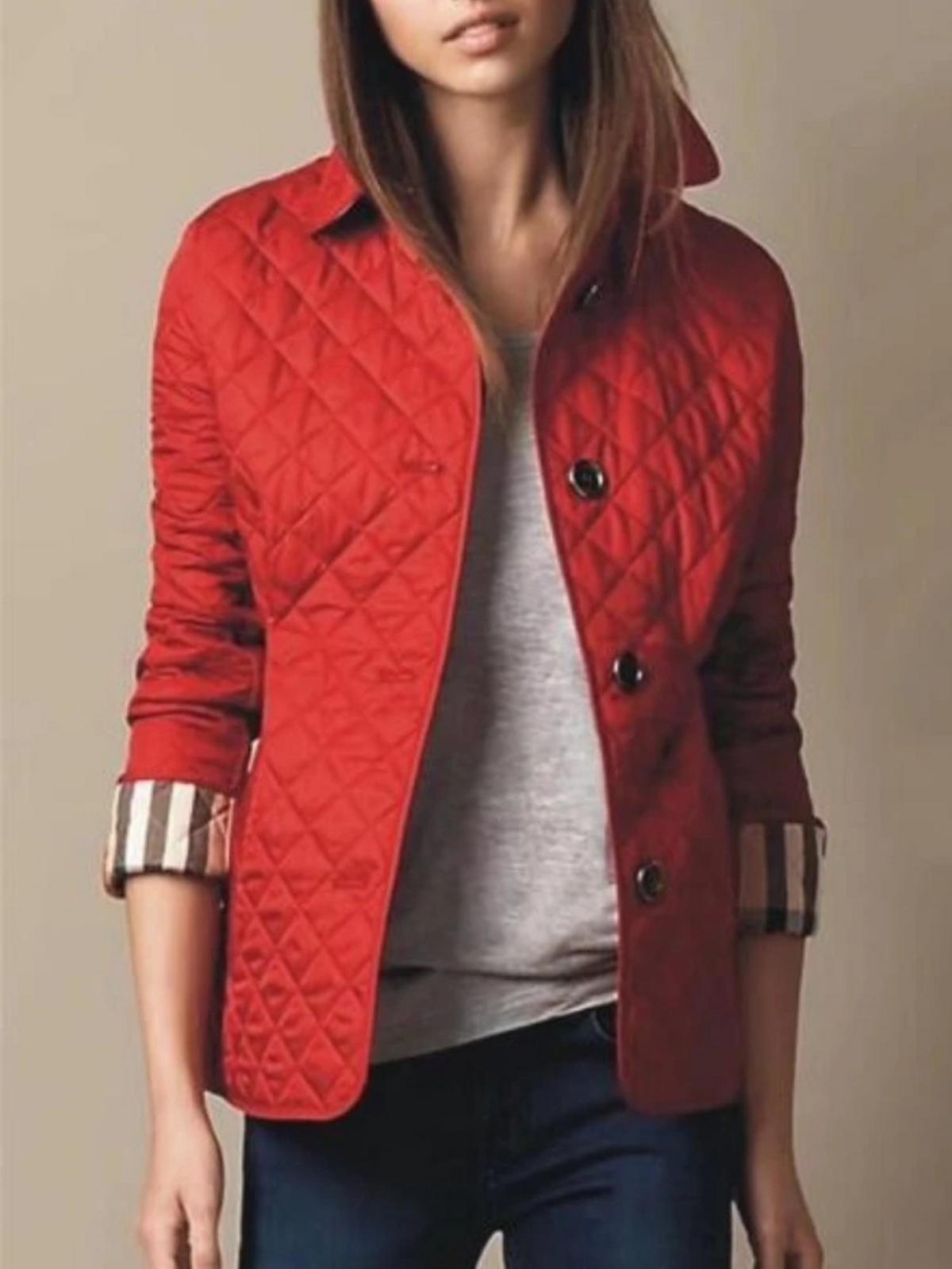 Women's Jacket | Quilted & Turned-Down Collar