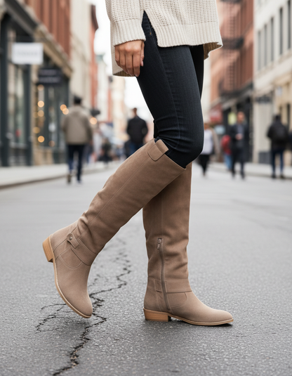 Women's Knee-High Boots | Block Heel & Side Zip