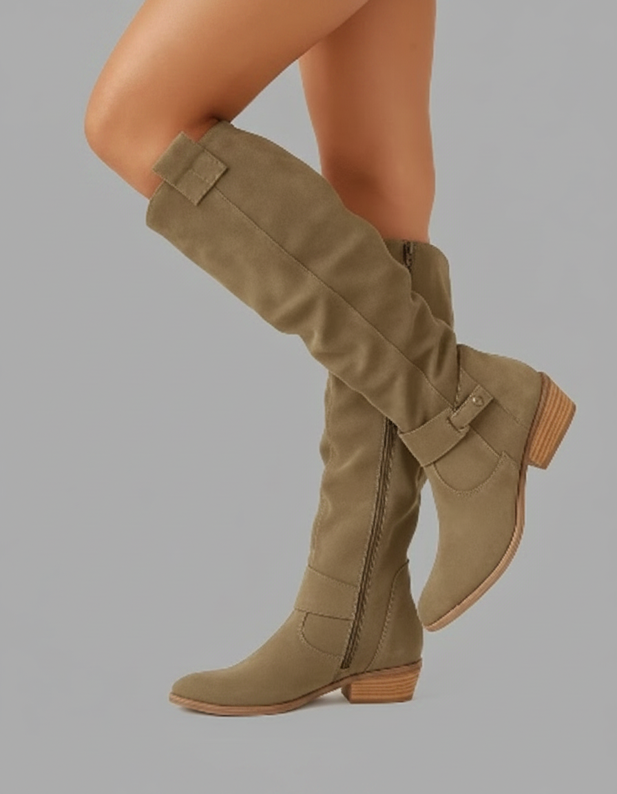 Women's Knee-High Boots | Block Heel & Side Zip
