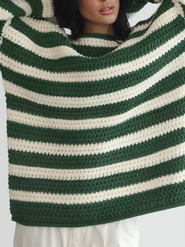 Women's Knit Sweater Relaxed Fit Crew Neck Long Sleeve with Ribbed Hem