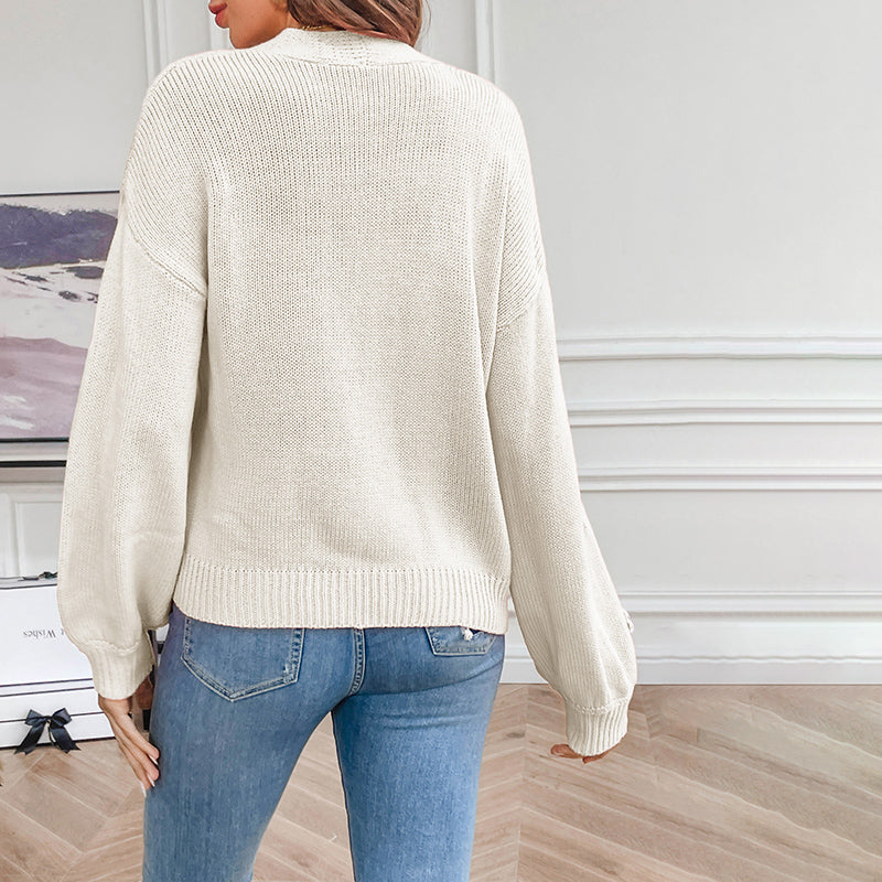Women's Knitted Cardigan | Floral Print Design