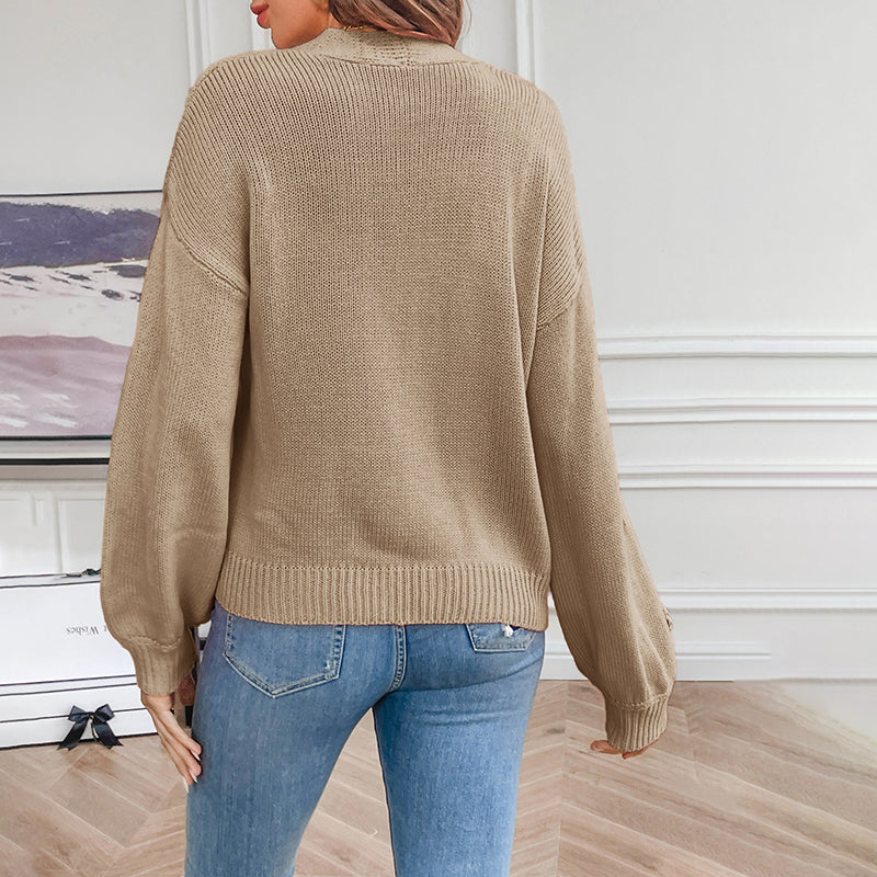 Women's Knitted Cardigan | Floral Print Design