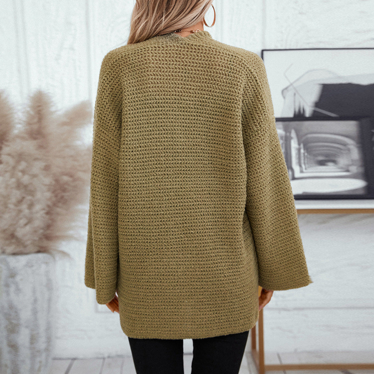 Women's Knitted Cardigan | Open Front & Large Pockets