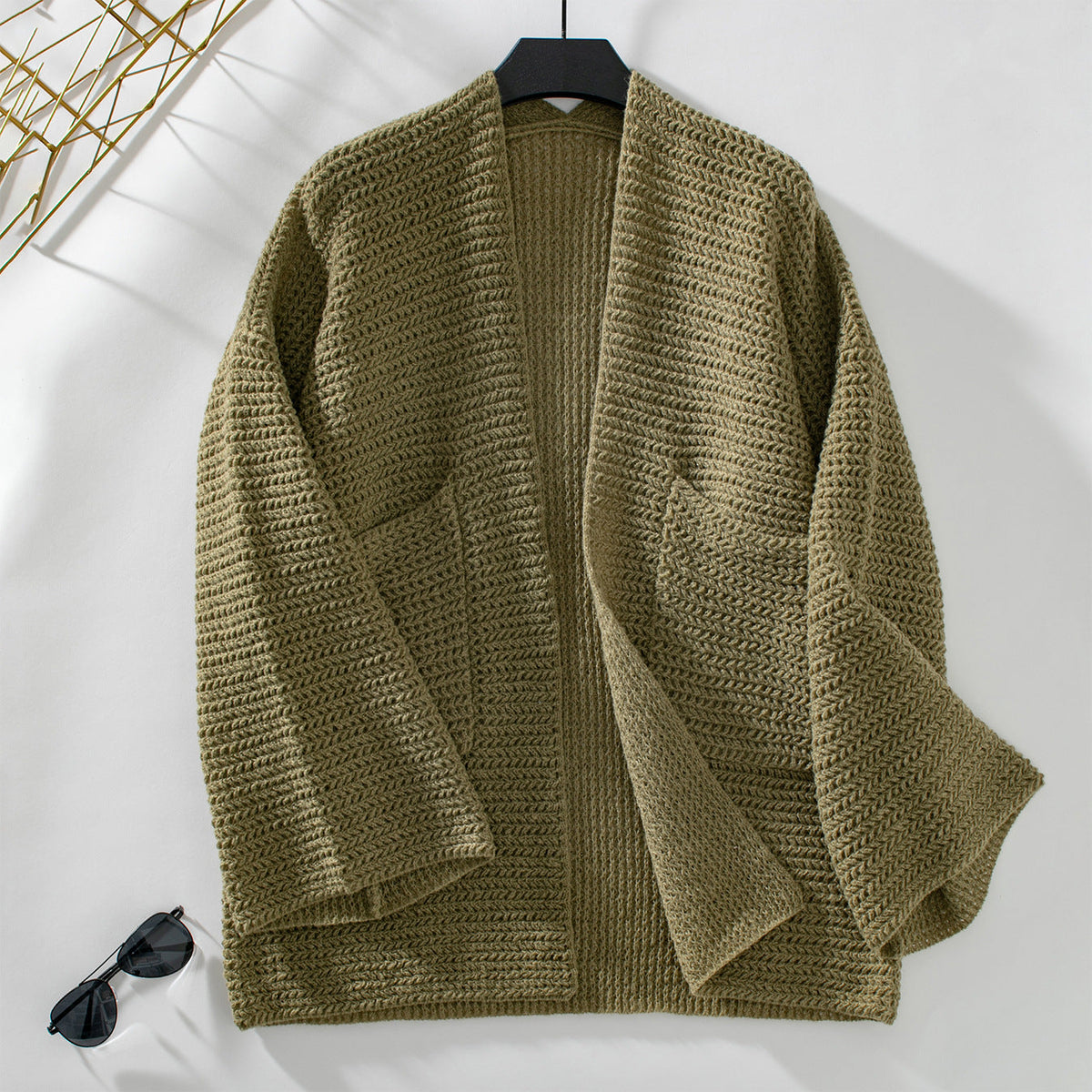 Women's Knitted Cardigan | Open Front & Large Pockets