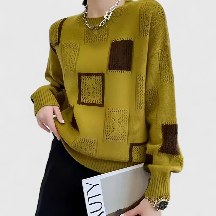Women's Knitted Jumper | Openwork Detail & Comfortable Fit