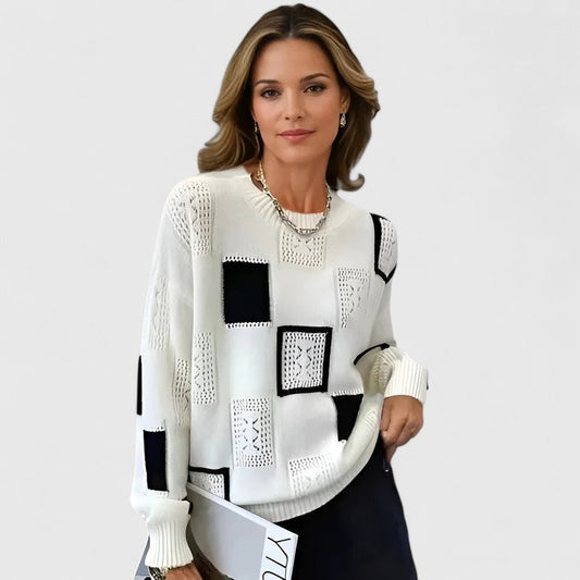 Women's Knitted Jumper | Openwork Detail & Comfortable Fit
