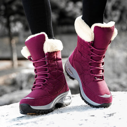 Women's Lace-Up Snow Boots | Chunky Sole & Warm Collar
