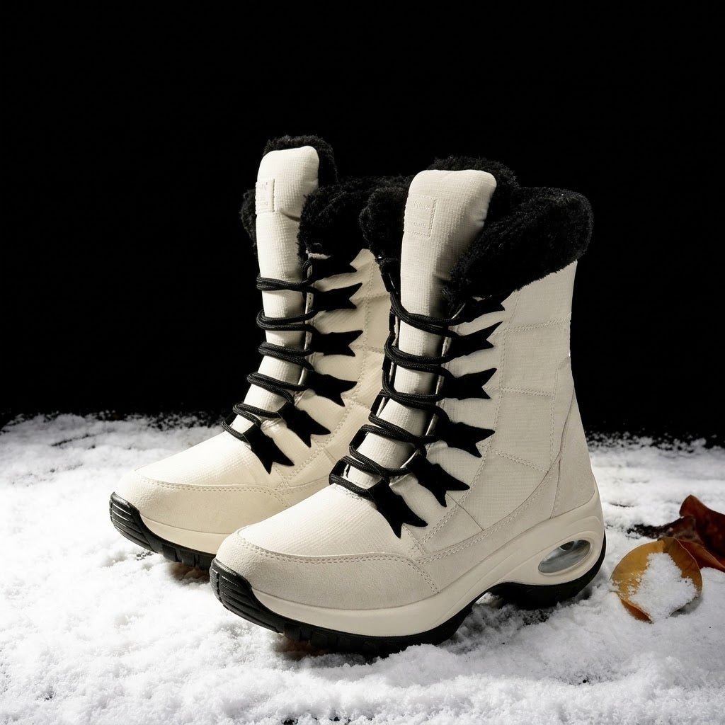 Women's Lace-Up Snow Boots | Chunky Sole & Warm Collar