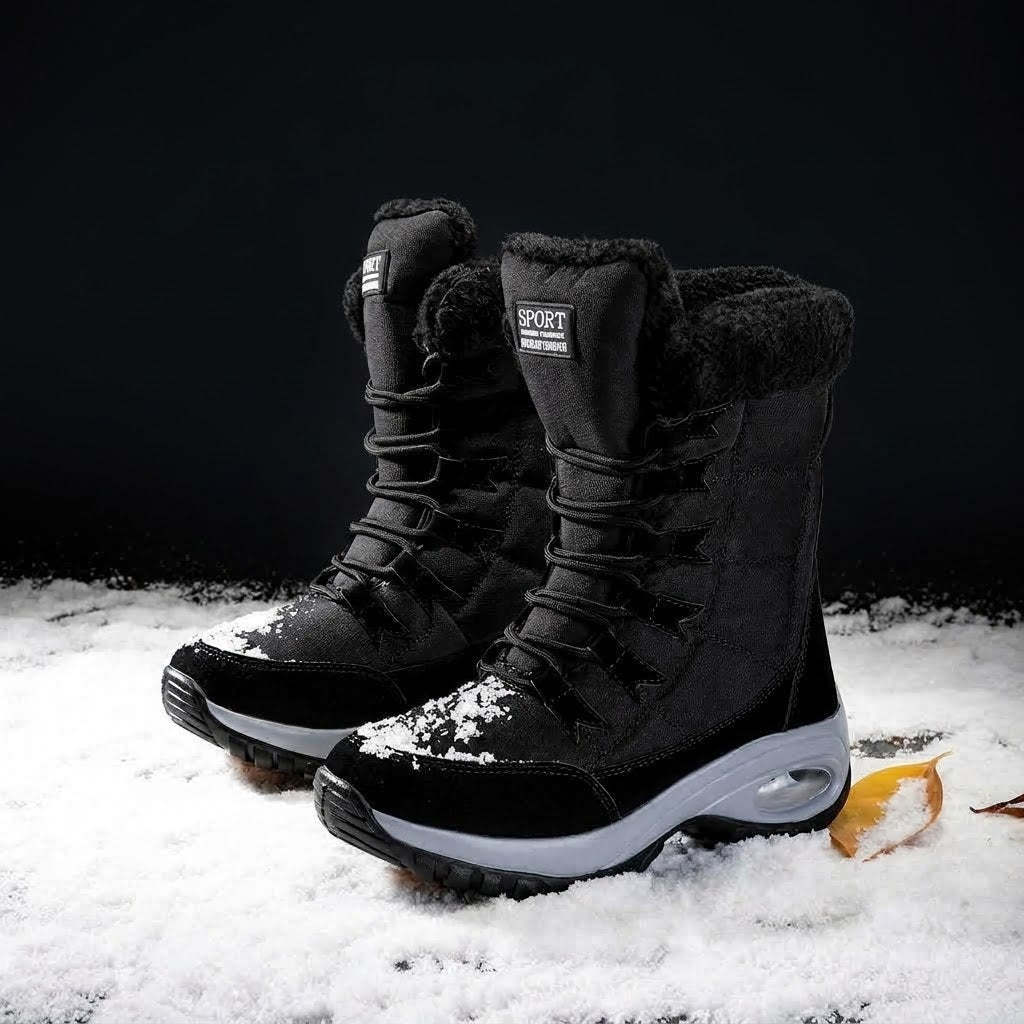 Women's Lace-Up Snow Boots | Chunky Sole & Warm Collar