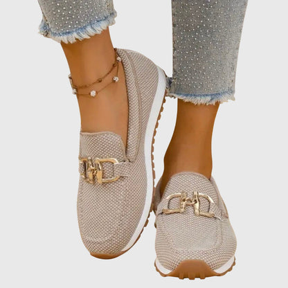 Women's Loafers | Orthopedic Support & Gold Buckle Detail