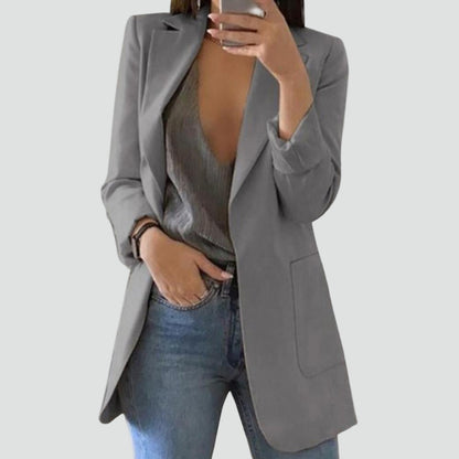 Women's Long Blazer | Classic Lapels & Slimming Fit