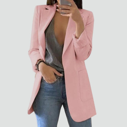 Women's Long Blazer | Classic Lapels & Slimming Fit