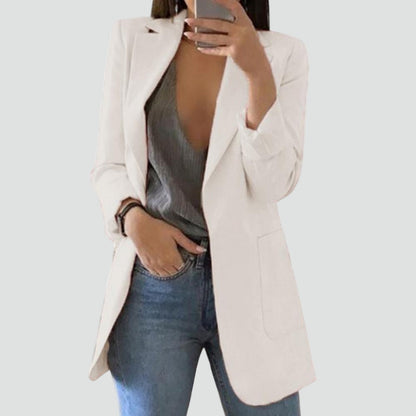 Women's Long Blazer | Classic Lapels & Slimming Fit