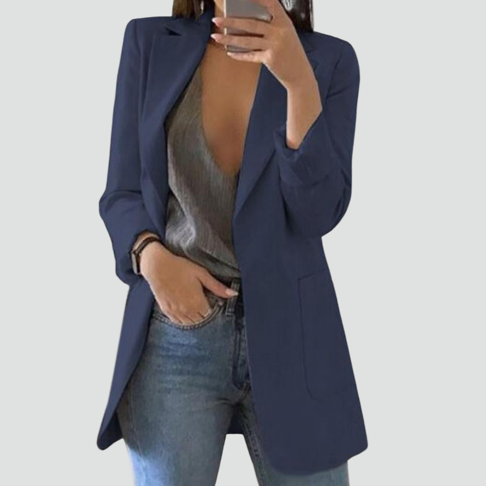 Women's Long Blazer | Classic Lapels & Slimming Fit