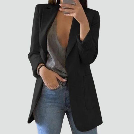 Women's Long Blazer | Classic Lapels & Slimming Fit