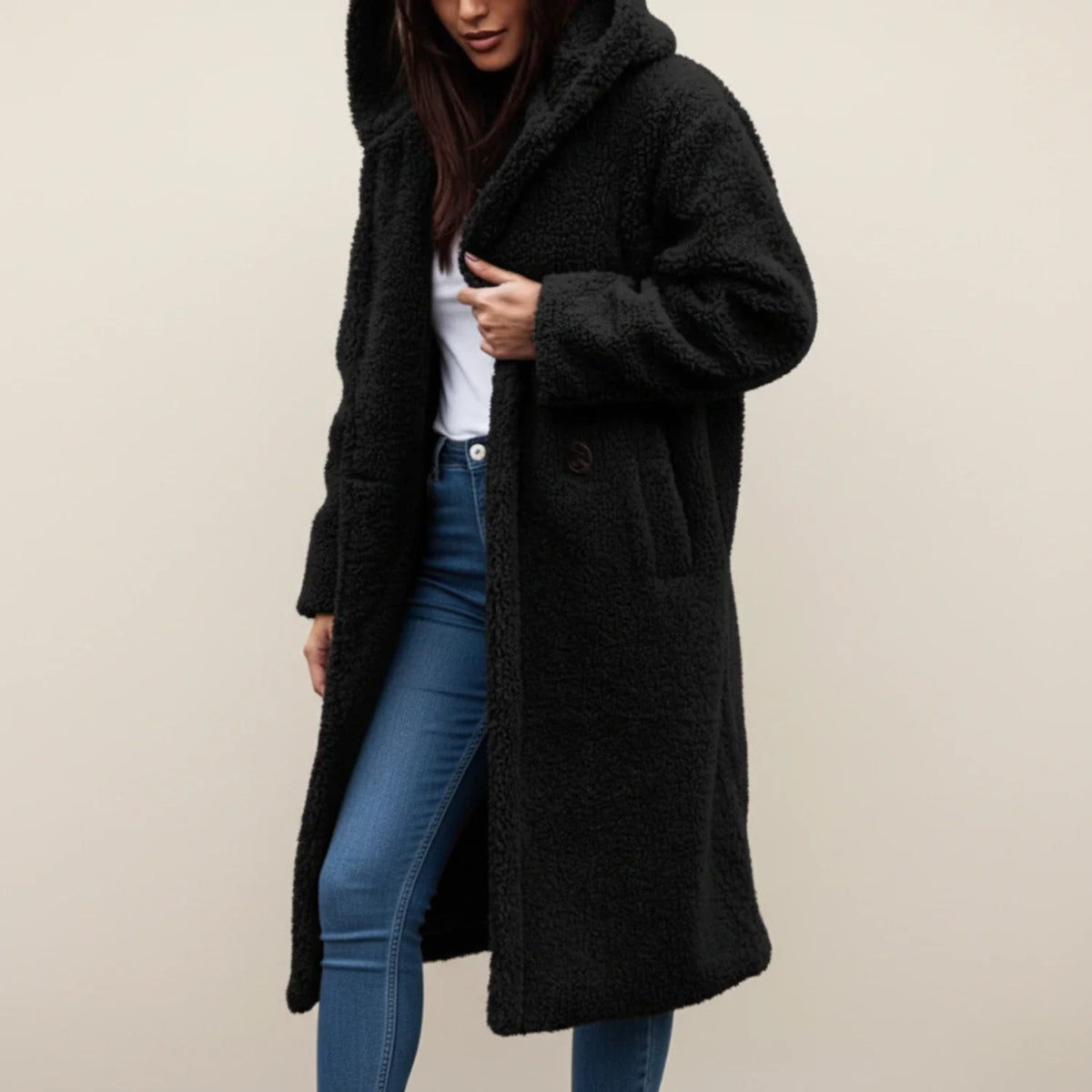 Women's Long Hooded Coat | Warm & Versatile