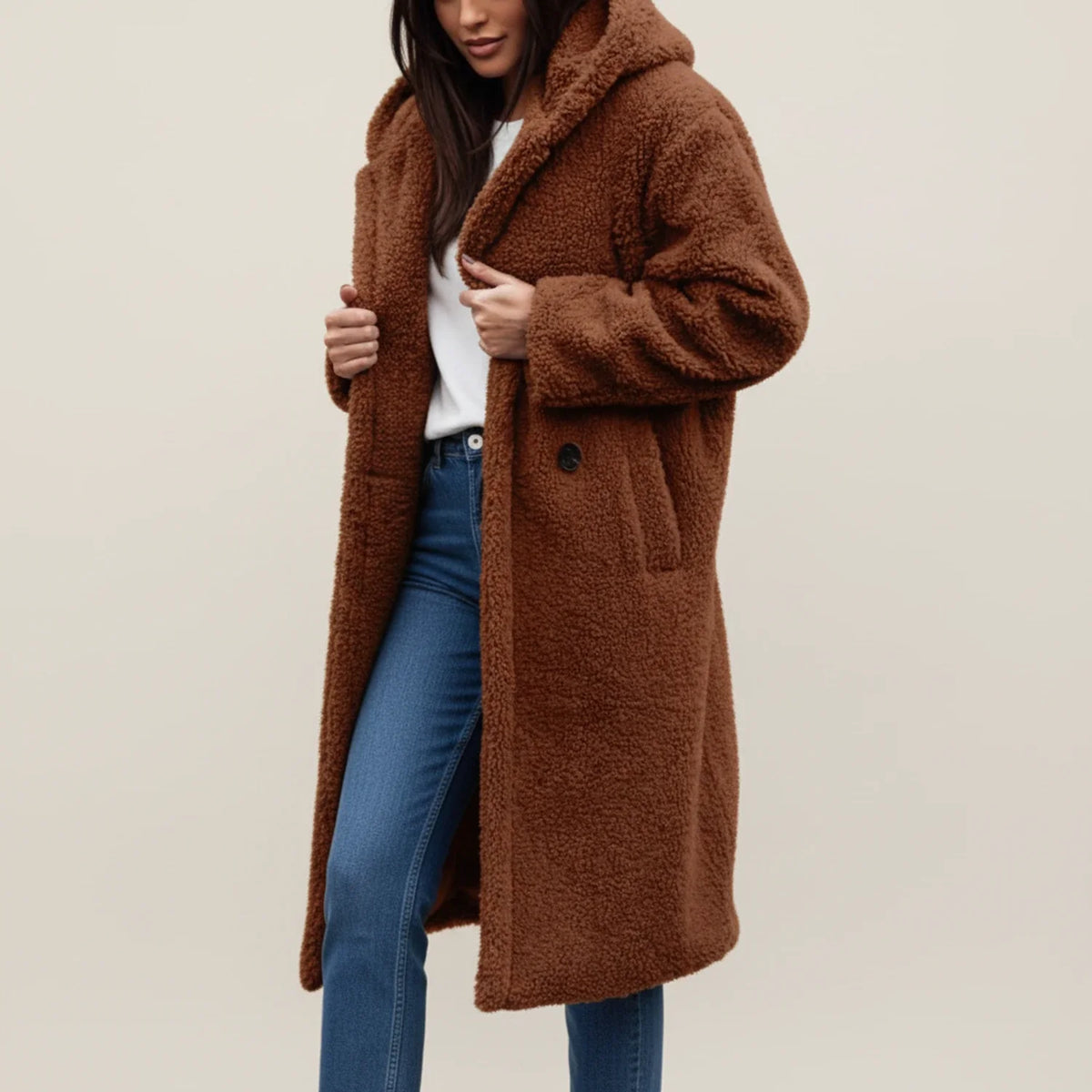Women's Long Hooded Coat | Warm & Versatile