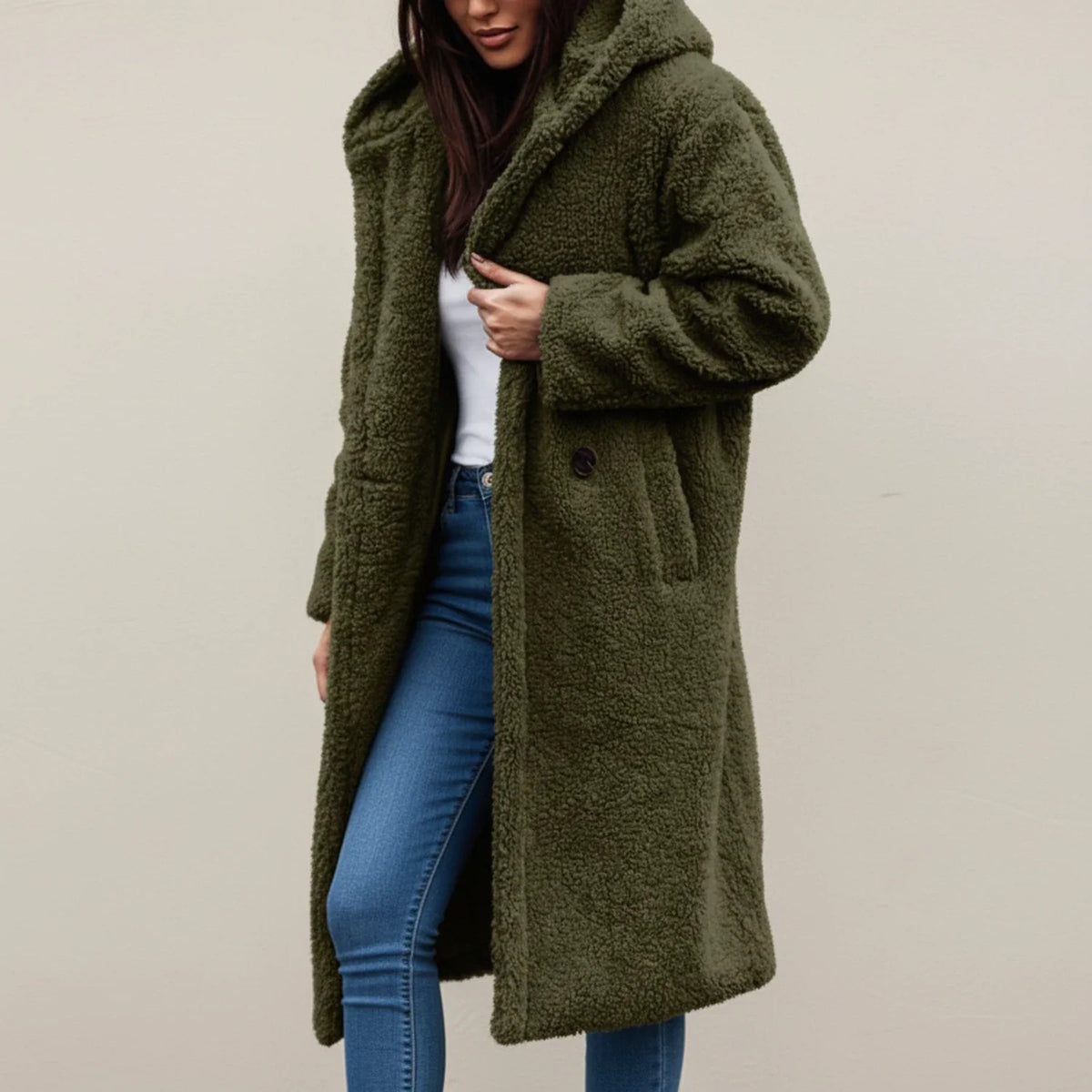 Women's Long Hooded Coat | Warm & Versatile