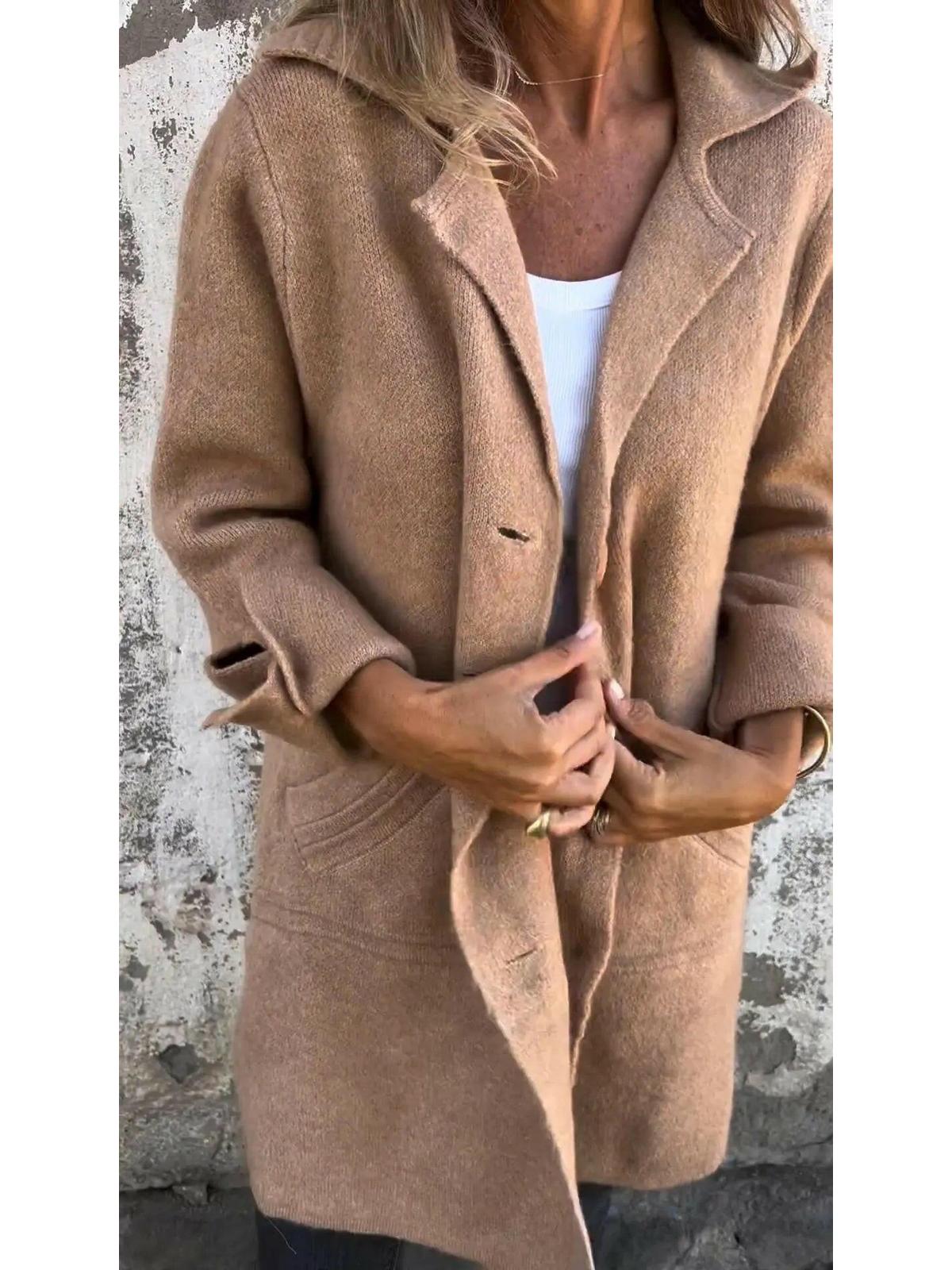 Women's Long Knit Coat | Soft & Warm for Autumn