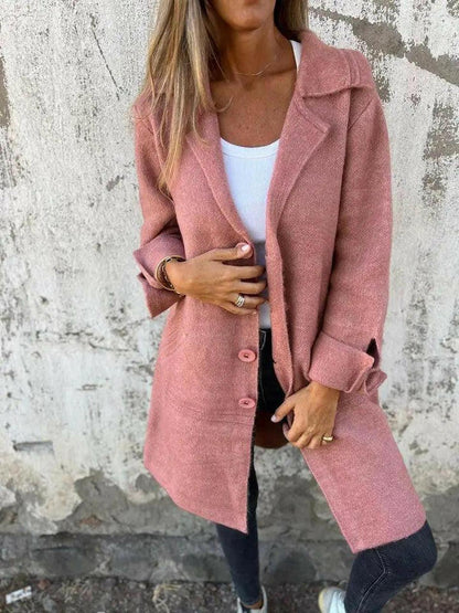 Women's Long Knit Coat | Soft & Warm for Autumn