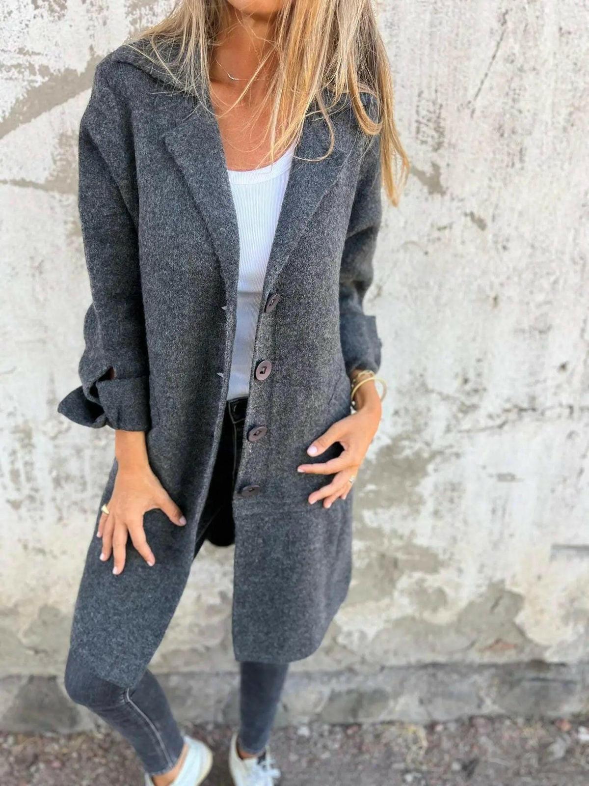 Women's Long Knit Coat | Soft & Warm for Autumn