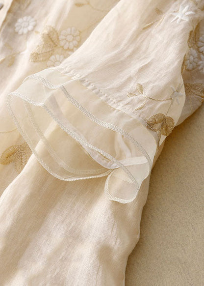 Women's Long Sleeve Blouse | Embroidered Stand Collar