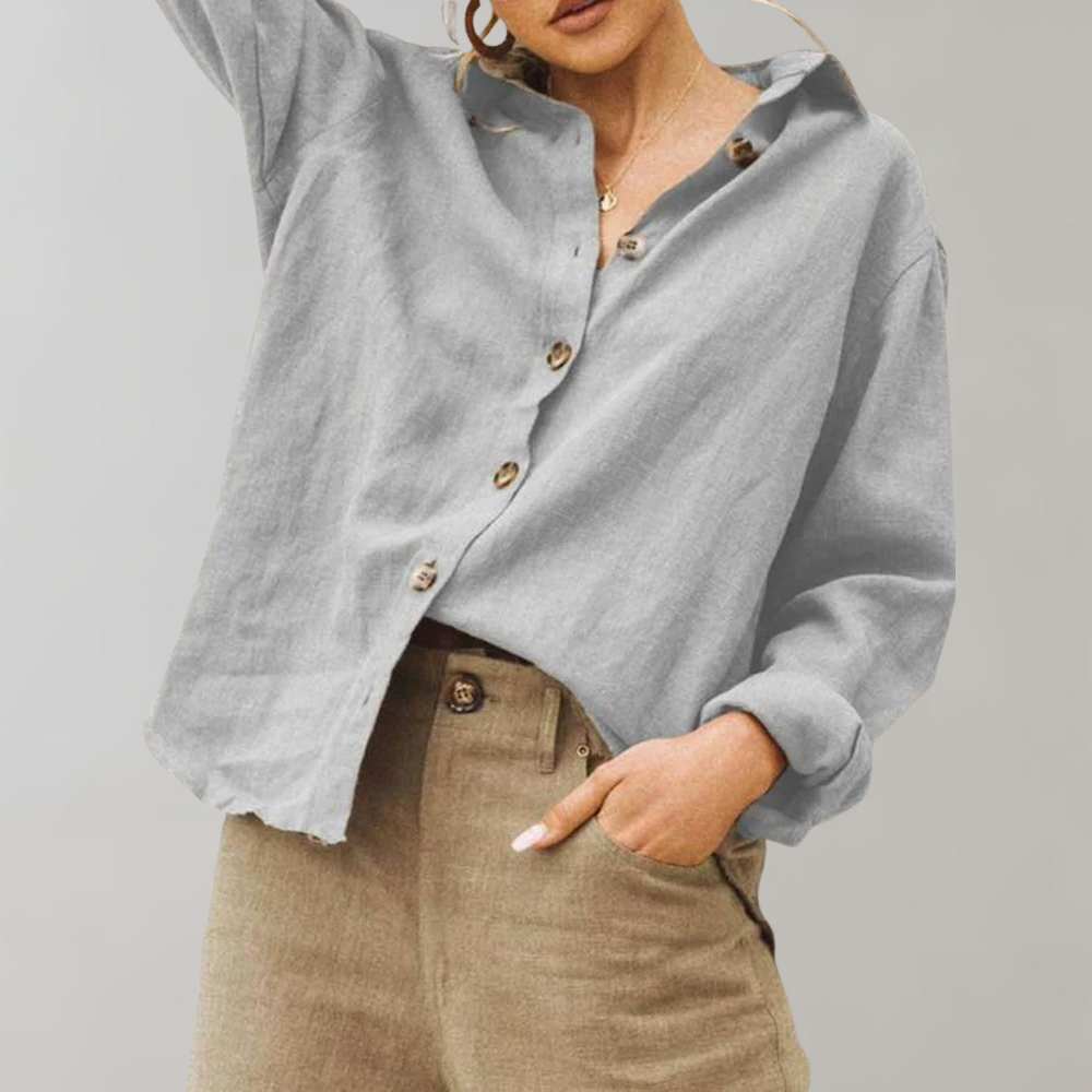 Women's Long Sleeve Blouse | Relaxed Fit & Button Down