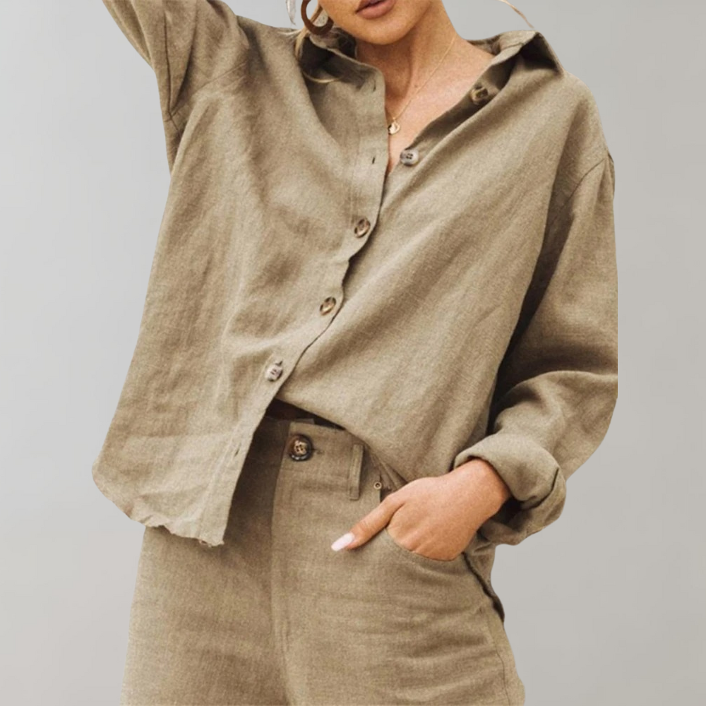 Women's Long Sleeve Blouse | Relaxed Fit & Button Down