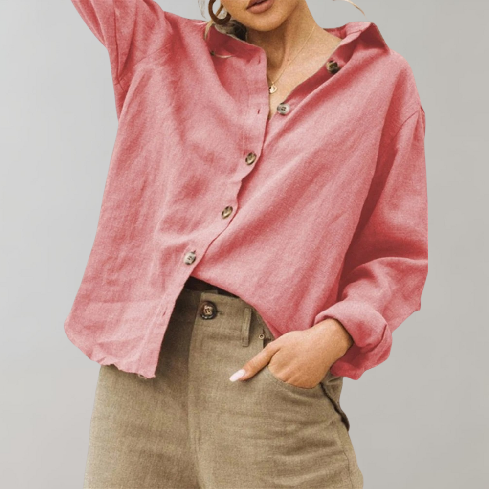 Women's Long Sleeve Blouse | Relaxed Fit & Button Down