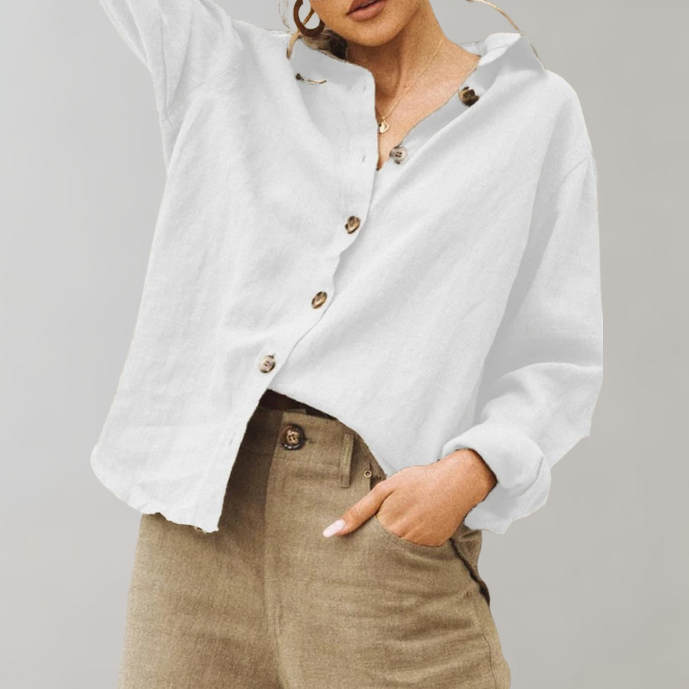 Women's Long Sleeve Blouse | Relaxed Fit & Button Down