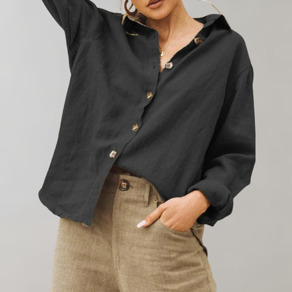 Women's Long Sleeve Blouse | Relaxed Fit & Button Down