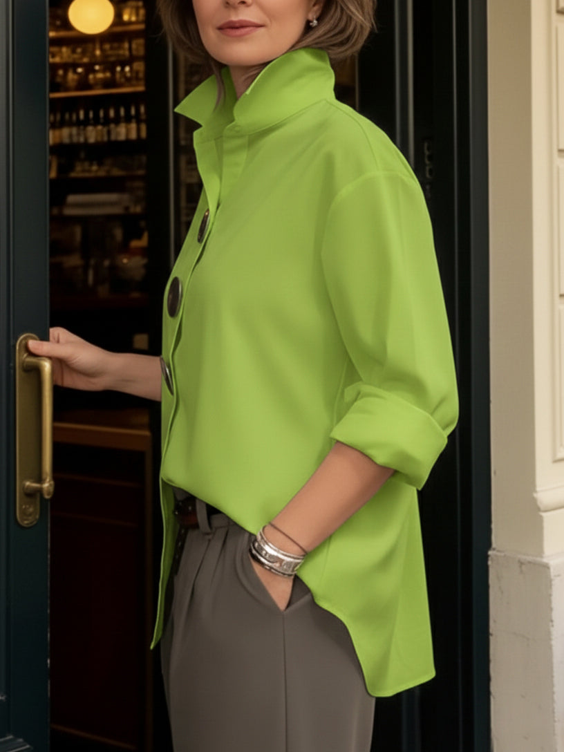 Women's Long Sleeve Blouse | Statement Button Detail
