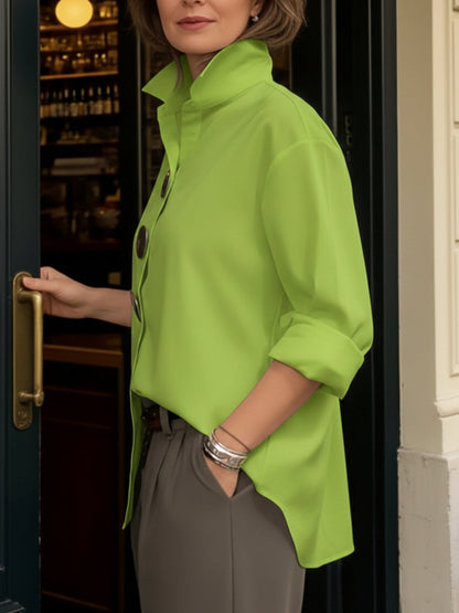 Women's Long Sleeve Blouse | Statement Button Detail