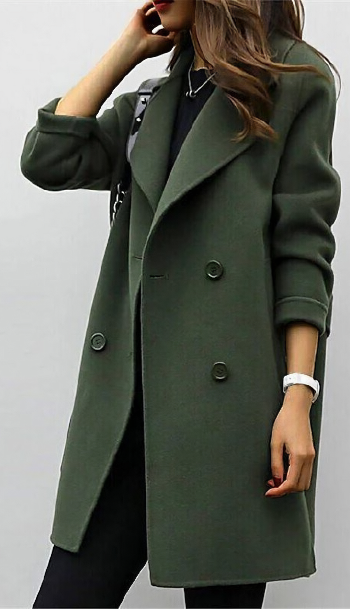 Women's Long Trench Coat | Double-Breasted & Warm