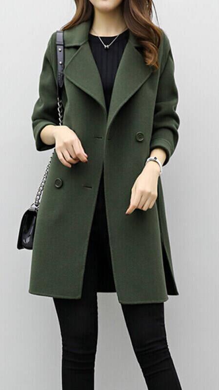Women's Long Trench Coat | Double-Breasted & Warm