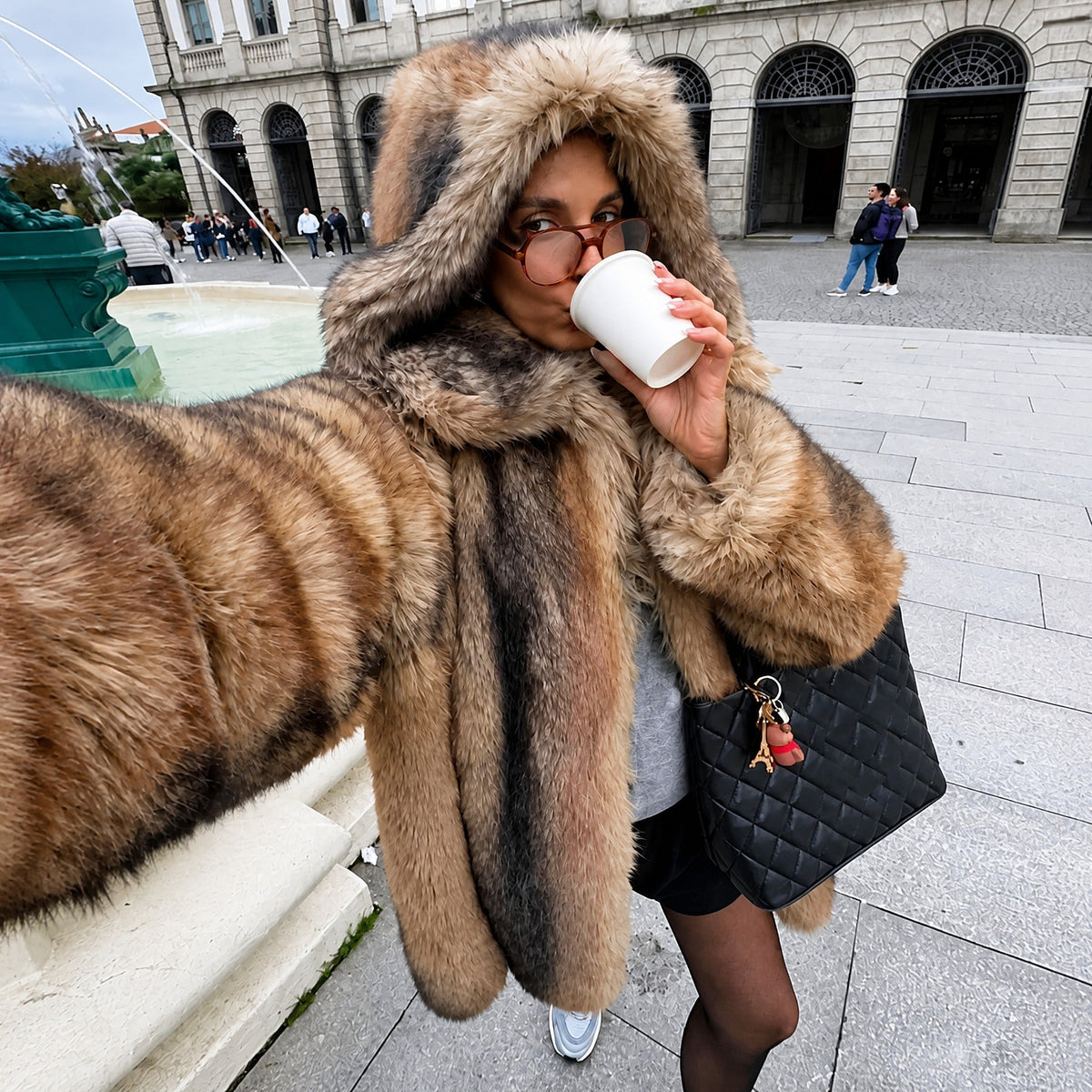 Women's Longline Hooded Coat | Oversized & Warm