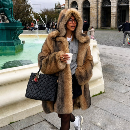Women's Longline Hooded Coat | Oversized & Warm