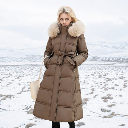 Women's Longline Parka | Hooded & Belted Warmth