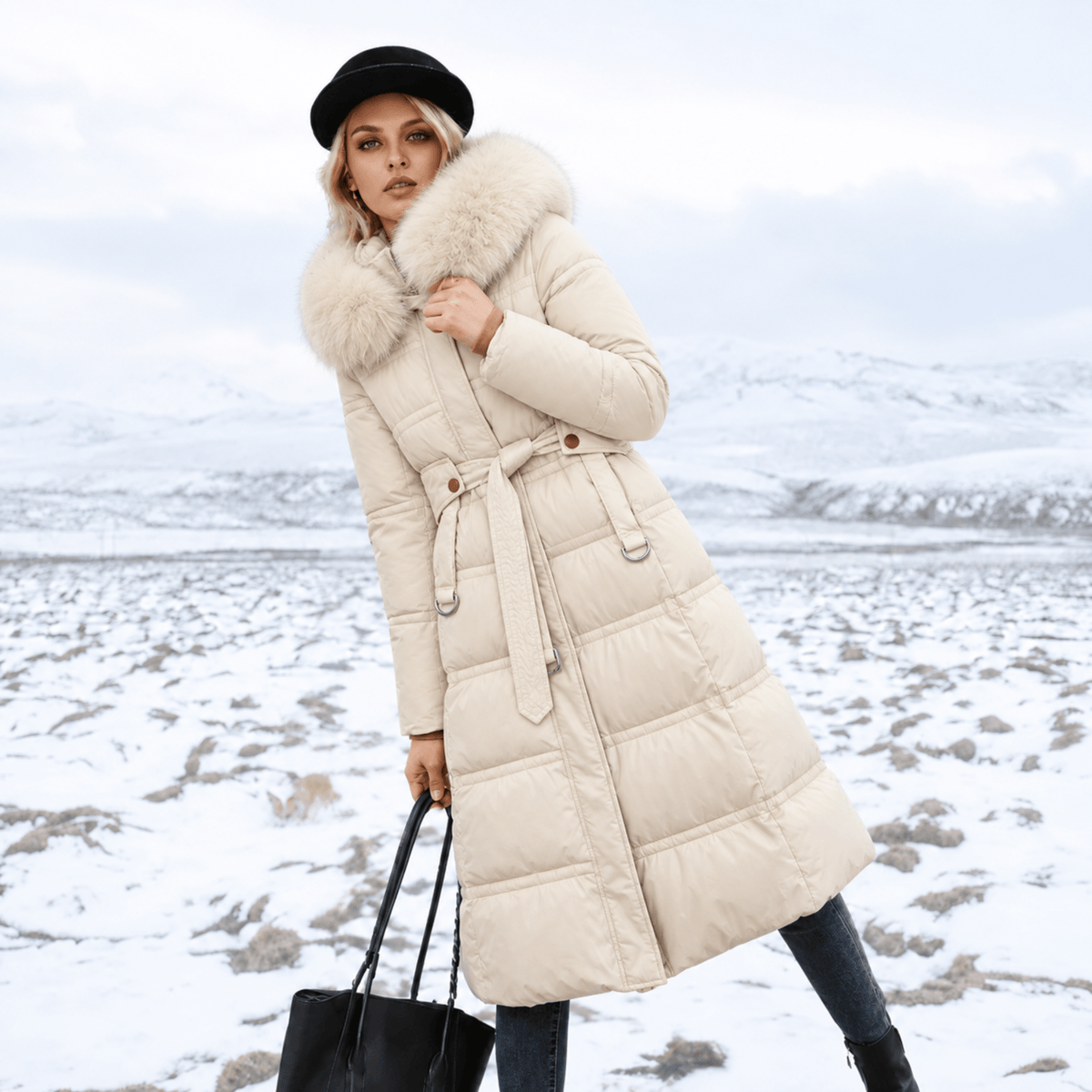 Women's Longline Parka | Hooded & Belted Warmth