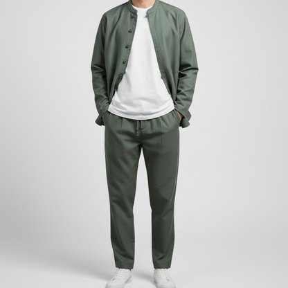 Women's Loungewear Set Relaxed Fit Hook Front with Breathable Knit