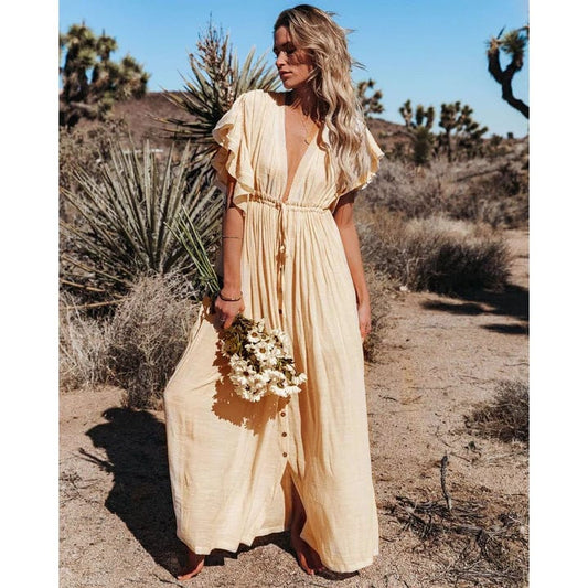 Women's Maxi Dress | Relaxed Fit & V-Neck