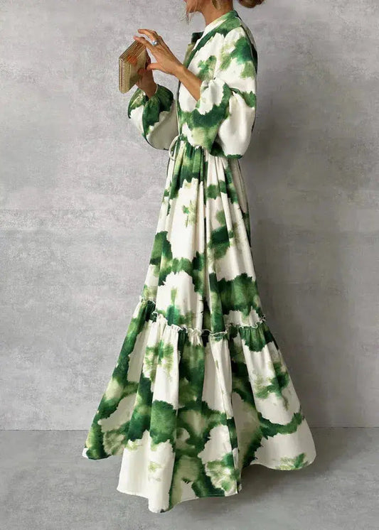 Women's Maxi Dress | Tiered Puff Sleeve Design