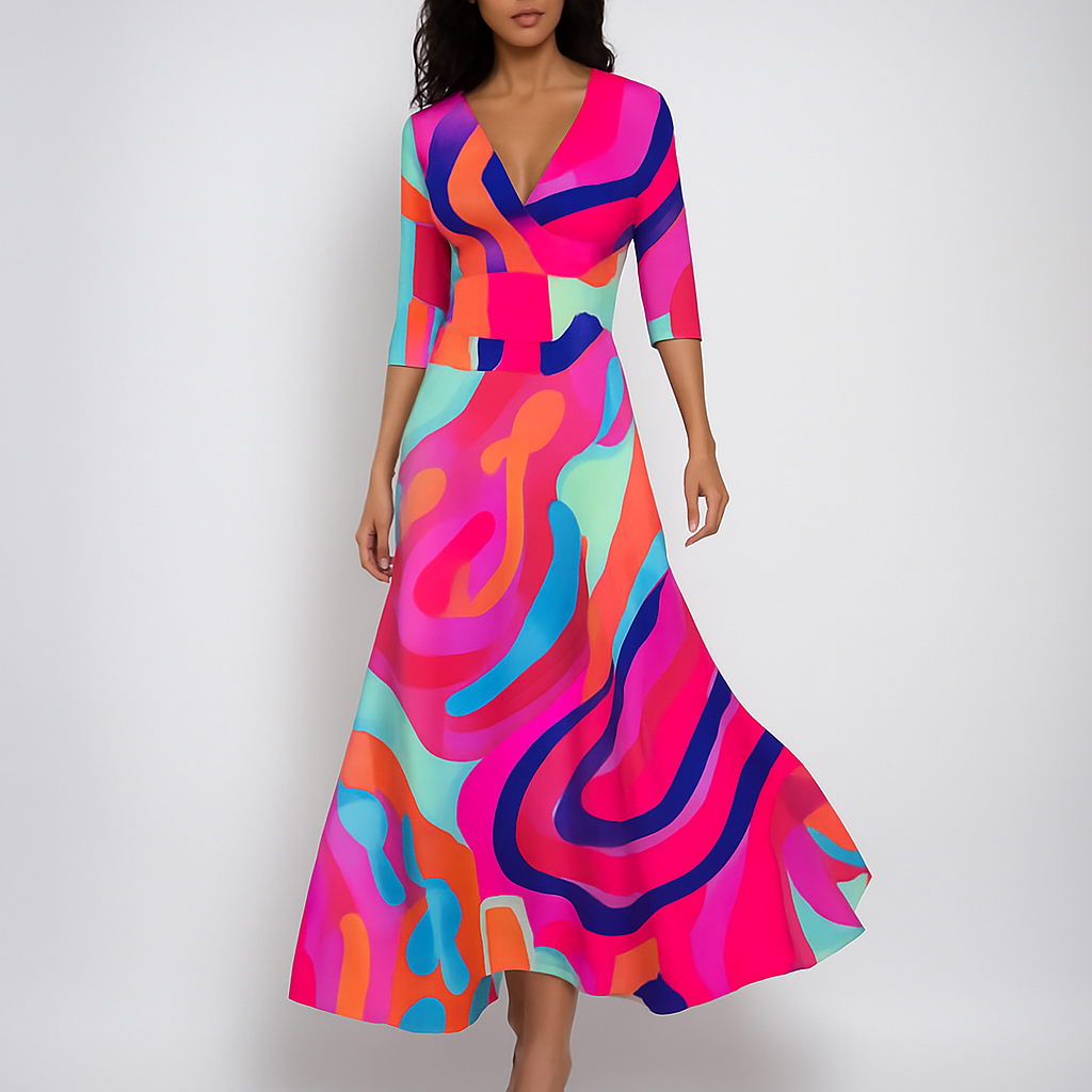 Women's Maxi Dress | V-Neck & Empire Waist